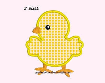 Chick Applique Machine Embroidery Design - 5 Sizes - Instant Download Design