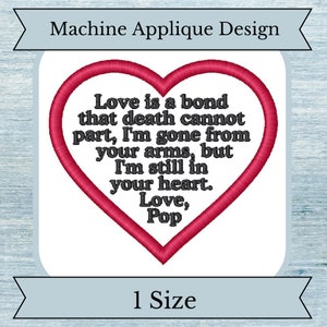 Memory Poem Applique Embroidery Design - 1 Size - 4x4 Hoop - Instant Download Design - Memory Bear - Memory Pillow