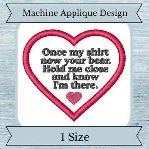 Memory Bear Poem Applique Embroidery Design - 1 Size - 4x4 Hoop - Instant Download Design - Memory Bear - Memory Pillow