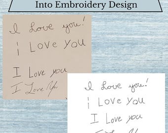 Digitizing Service - Tier 3 (8-12 Words) - Handwriting Digitizing for Embroidery Machines -Turn Loved One's Handwriting into Embroidery File