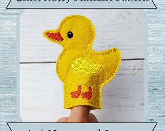 ITH Duck Finger Puppet Pattern - Play Food - Machine Embroidery Design - 4x4 Hoop and Larger