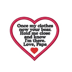 Memory Bear Poem Applique Embroidery Design 1 Size 4x4 Hoop Instant ...