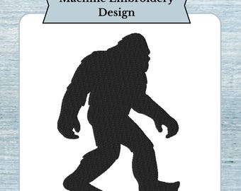 Bigfoot Silhouette Filled Machine Embroidery Design - 12 Sizes - Instant Download Design