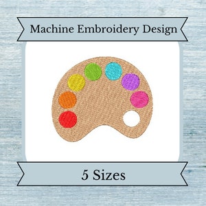 Paint Palette Embroidery Design - 5 Sizes - Filled Design - Instant Download Design