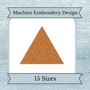 May include: Machine embroidery design of a brown triangle. 15 sizes are available.