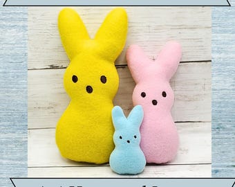 ITH Marshmallow Bunny Pattern - Machine Embroidery Design - 4x4 Hoop and Larger- Instant Download Design - Rabbit Stuffie - Stuffed Animal