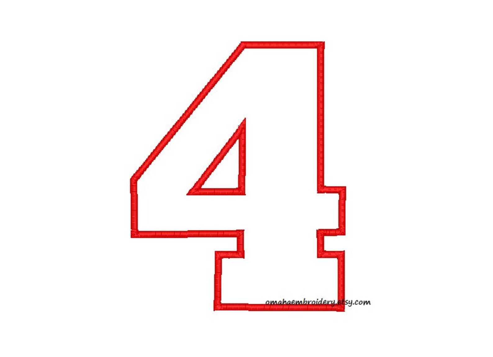 Number 4 Applique Block Font Machine Embroidery Design 5 Etsy