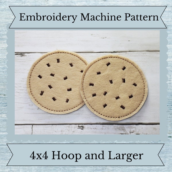 ITH Cookie Pattern - Chocolate Chip Cookie - Machine Embroidery Design - 4x4 5x7 and 6x10 Hoop - Instant Download Design