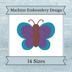 Butterfly Machine Embroidery Design - 14 Sizes - Instant Download Design - Filled Stitch Design