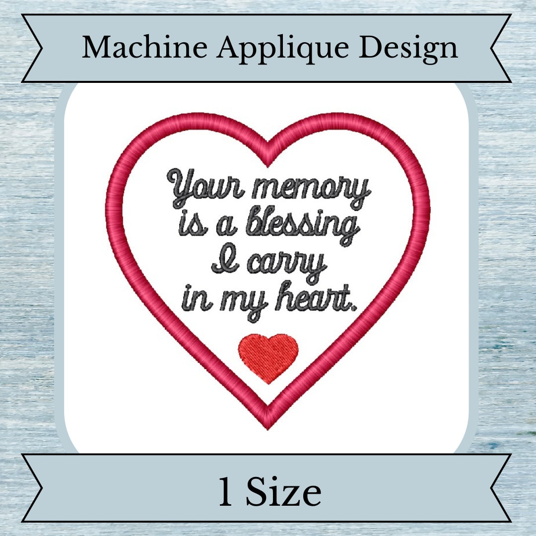 Memory Bear Poem Applique Embroidery Design 1 Size 4x4 Hoop Instant ...