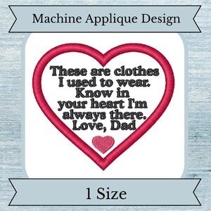 Memory Poem Applique Embroidery Design - 1 Size - 4x4 Hoop - Instant Download Design - Memory Bear - Memory Pillow