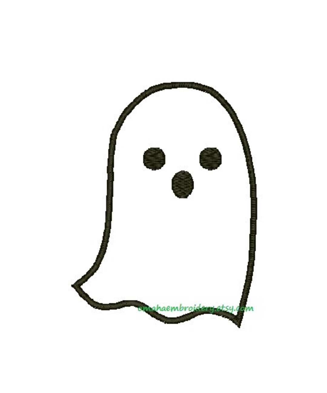 Scared Ghost Applique Machine Embroidery Design 5 Sizes Etsy