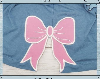 Side Bow Applique Machine Embroidery Design - 13 Sizes - Instant Download Design