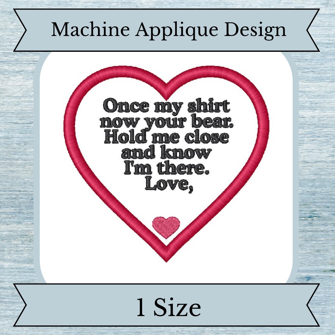 Memory Bear Poem Applique Embroidery Design 1 Size 4x4 Hoop Instant ...