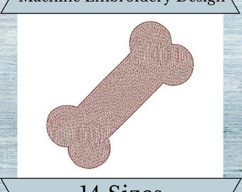 Bone Embroidery Design - Sketch Stitch - Quick Stitch - 14 Sizes - Instant Download Design
