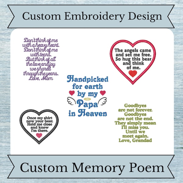 Customize - Custom Made Memory Poem Design - Emailed Download Design