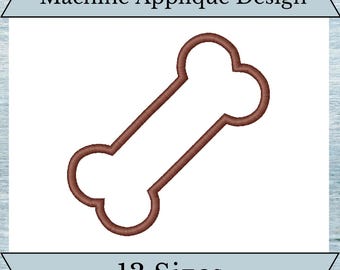 Bone Applique Machine Embroidery Design - 13 Sizes - Instant Download Design