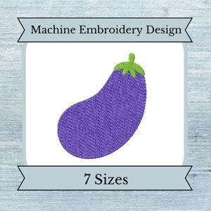 Eggplant Embroidery Design - 7 Sizes - Filled Design - Instant Download Design
