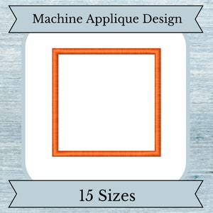 Square Applique Machine Embroidery Design - 15 Sizes - Instant Download Design