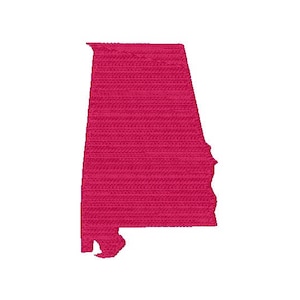 Alabama State Machine Embroidery Design - 6 Sizes - Instant Download Design