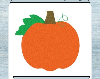 Pumpkin Fill Stitch Embroidery Design - Fall Embroidery Machine Design - Autumn Pumpkin Design - 12 Sizes - Instant Download