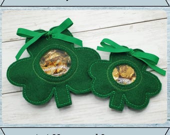 ITH Clover Peekaboo Treat Bag Pattern - St. Patrick's Day - Machine Embroidery Design - Instant Download Design - Candy Bag - Party Favors