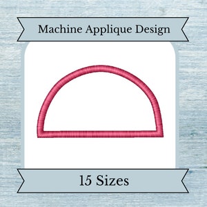 Semicircle Applique Machine Embroidery Design - 15 Sizes - Instant Download Design