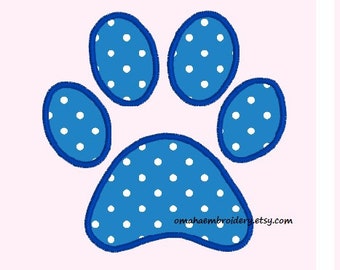 Paw Print Applique - Machine Embroidery Design - 5 Sizes - Instant Download Design