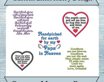 Custom Poem Embroidery Design