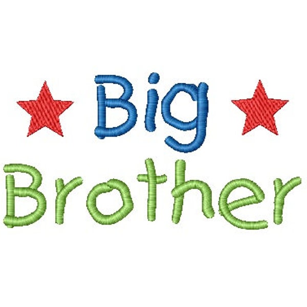 Big Brother - Machine Embroidery Design - 1 Size - Instant Download Design