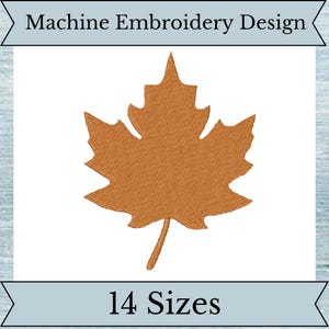 Maple Leaf Embroidery Design - 14 Sizes - Filled Design - Instant Download Design