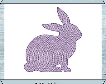 Bunny Embroidery Design - Sketch Stitch - Quick Stitch - 13 Sizes - Instant Download Design - Rabbit