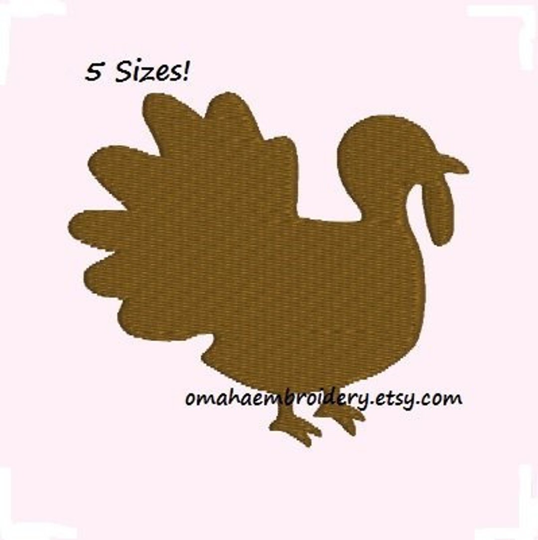 Turkey Silhouette Machine Embroidery Design - 5 Sizes - Instant ...