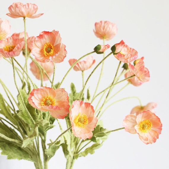 3pcs 15pcs Poppy Flower Poppies Silk Flower Artificial Etsy