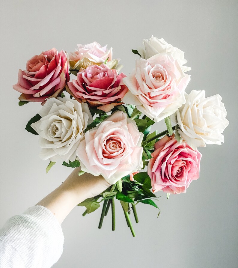 12pcs Vintage Rosy Pink Open Rose Roses Silk Flower Silk Flowers For Diy Wedding Bridal Bouquet Boutonniere Corsage Home Decor R03 3pcs Outdoor Gardening Home Living