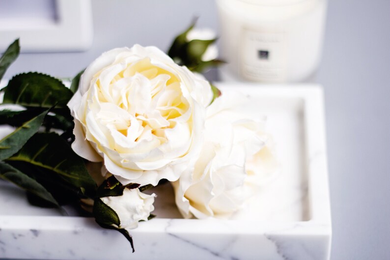 2pcs Ivory White Garden Rose Roses Silk Flower David Austin Etsy