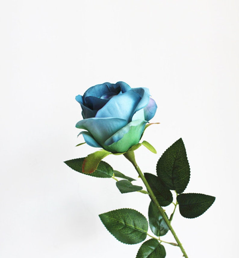 40pcs Blue Rose Roses Artificial Flowers Silk Flower Silk Flowers for Wedding Bridal Bouquet Floral Arrangement Home Decor 10pcs