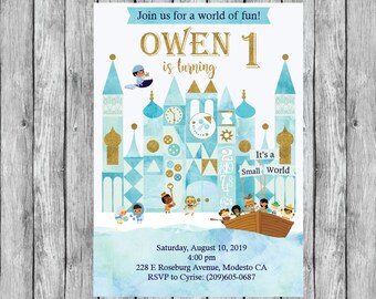Customized It's a Small World Printable Birthday | Etsy