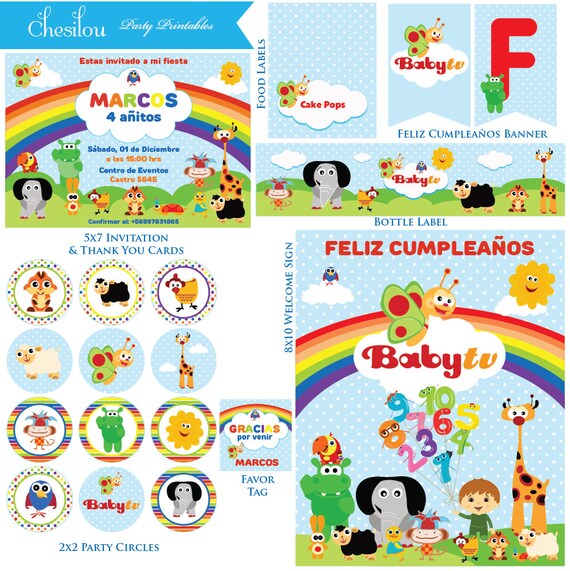 Massgeschneiderte Spanische Baby Tv Geburtstags Einladung Und Etsy