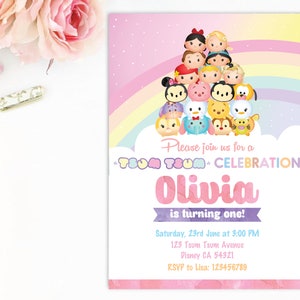 Invitation Anniversaire A Imprimer Personnalises Tsum Tsum Etsy Invitation Anniversaire A Imprimer Personnalises Tsum Tsum Etsy