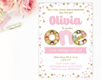 Tsum Tsum Invitation Etsy Tsum Tsum Invitation Etsy