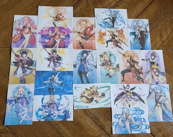 Genshin Fanmade Video Game Photocards (All Characters!)