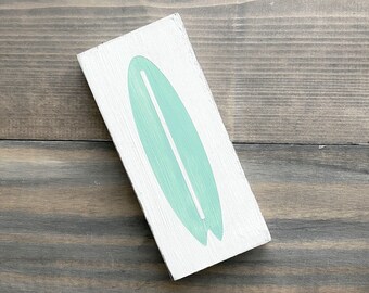 Surfboard sign, beach house decor, surf lover, surfing decor, beach cottage decor, coastal home decor, handpainted sign