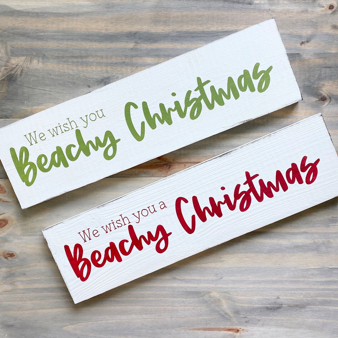 We Wish You a Beachy Christmas Sign, Beach Christmas Sign, Christmas at