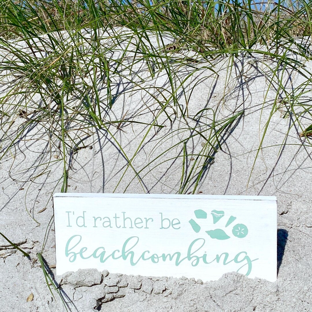 I'd Rather Be Beach Combing Sign, Beach House Home Decor, Wood Sign ...