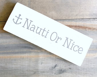 Nauti or Nice anchor sign, Naughty or nice sign coastal Christmas decor, beach Christmas, nautical design, coastal Christmas Ornament