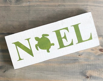 Noel Sea turtle sign, Beach Christmas sign Coastal Christmas at the beach, Christmas sign, Christmas decor holiday beach decorations