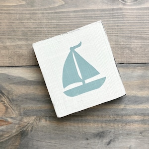 Sailboat sign, wood lake house sign, nautical style sign, nautical home decor, lake cottage wall decor, handpainted decor