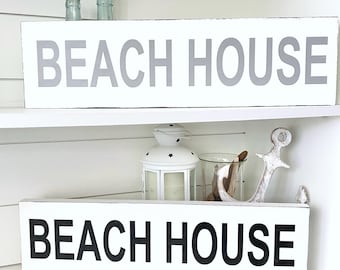 Beach house sign, beach house home decor, nautical sign, beach cottage decor, distressed wood sign, handpainted sign, coastal grandmother