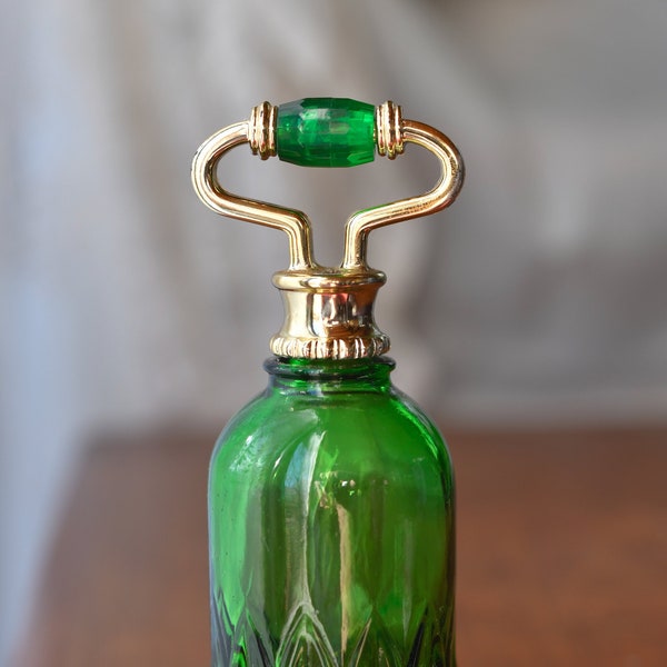 1978 Avon Emerald Green Glass Bell Shaped Perfume Bottle "Sweet Honesty" (empty)
